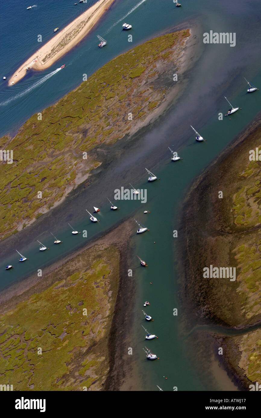Aerial view of Moored Boats Stock Photo - Alamy