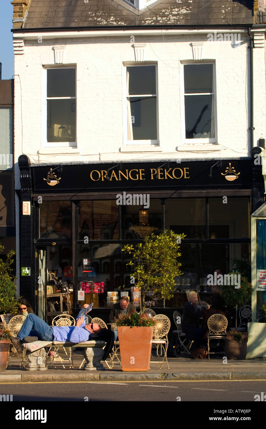 Cafe bar on White Hart Lane Barnes SW13 London United Kingdom Stock