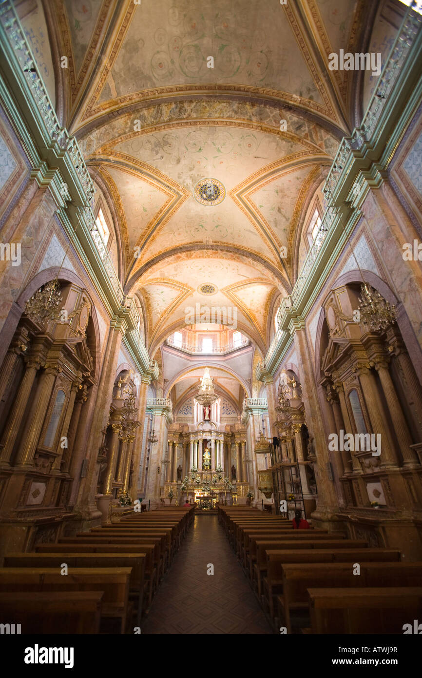MEXICO Guanajuato Interior of Our Lady of Sorrows Parish Church 18th century cry for Independence made annually in atrium Stock Photo