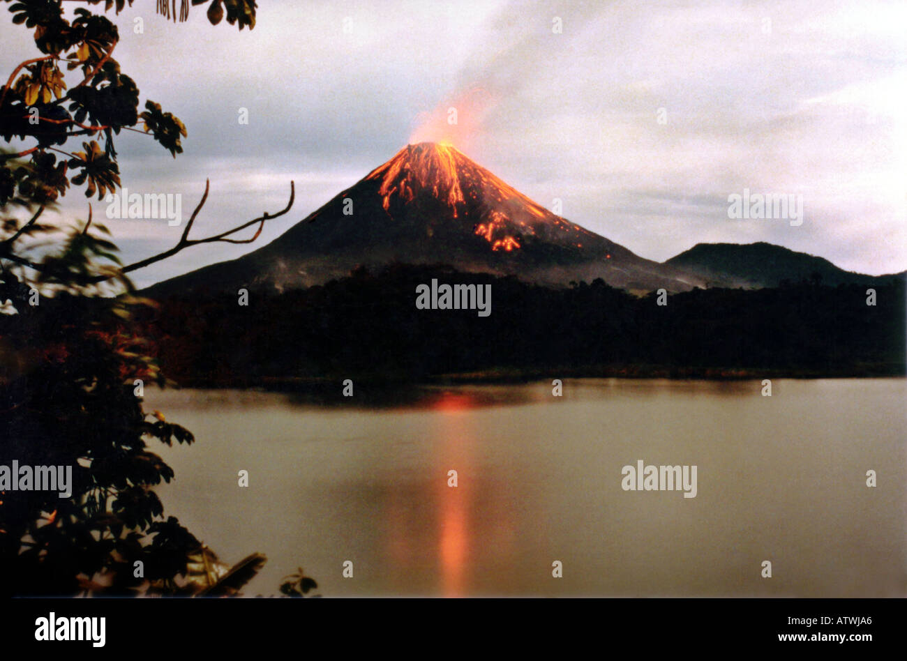Arenal Volcano erupting Costa Rica Stock Photo