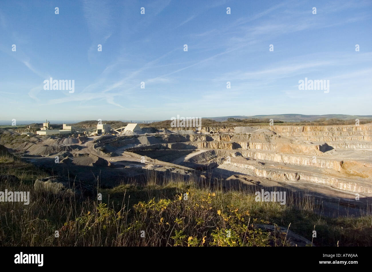 Cornelly limestone quarry near Stormy Down, Porthcawl Stock Photo Alamy