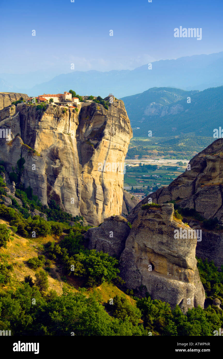 The monastery Moni Agias Varvaras Rousanou in the Meteora region of Greece Stock Photo
