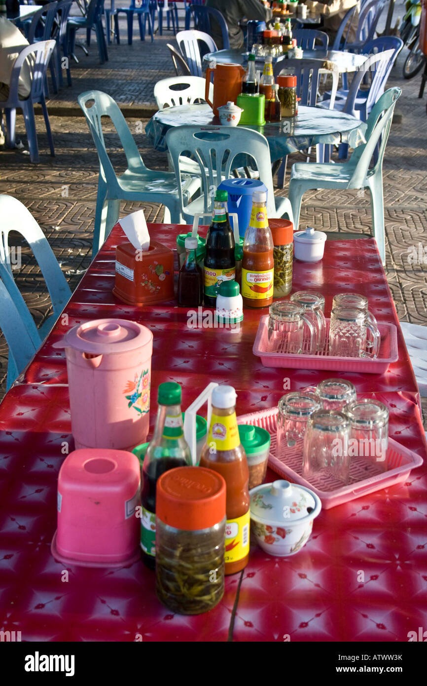 Restaurant Cafe Tables Battambang Cambodia Stock Photo