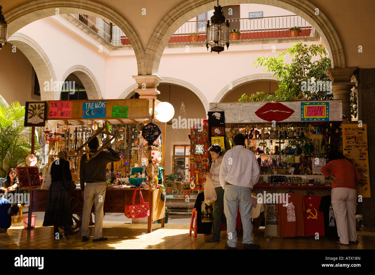 MEXICO Guanajuato Carts selling local crafts in Plaza del Baratillo