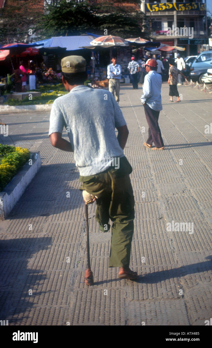 Land mines remain the brutal legacy of years of war in Cambodia. Stock Photo