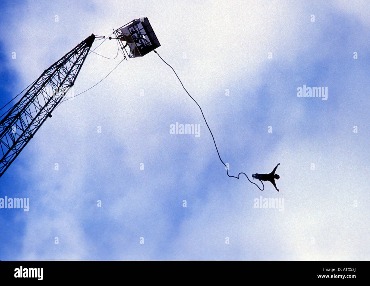 Bungee jumping by Battersea Power station South London Stock Photo Alamy