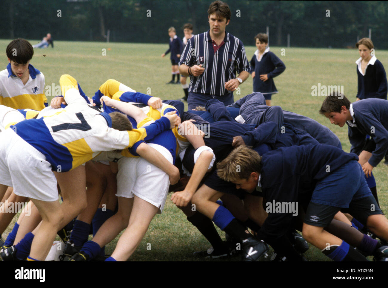 Rugby match at English public school Stock Photo Alamy