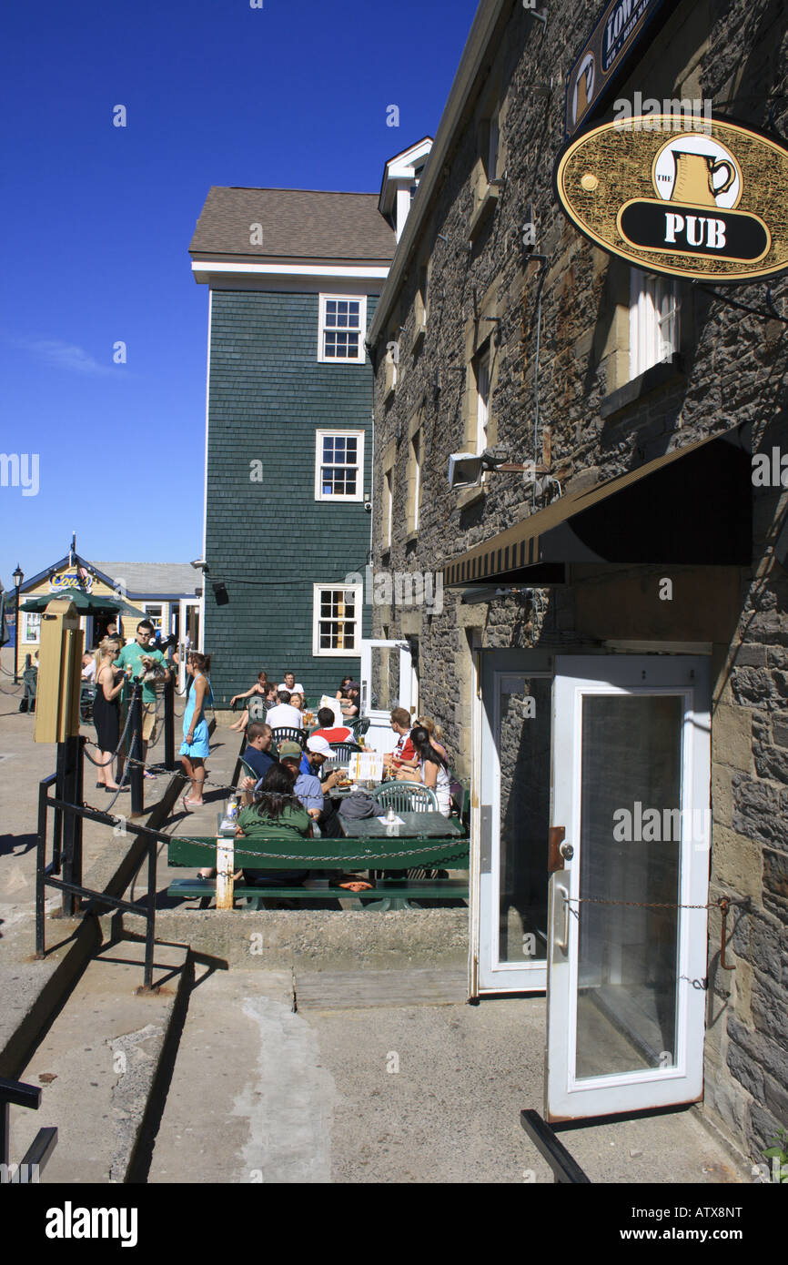 entrance at an outside restaurant at the historic district of Halifax, Nova Scotia, Canada. Photo by Willy Matheisl Stock Photo