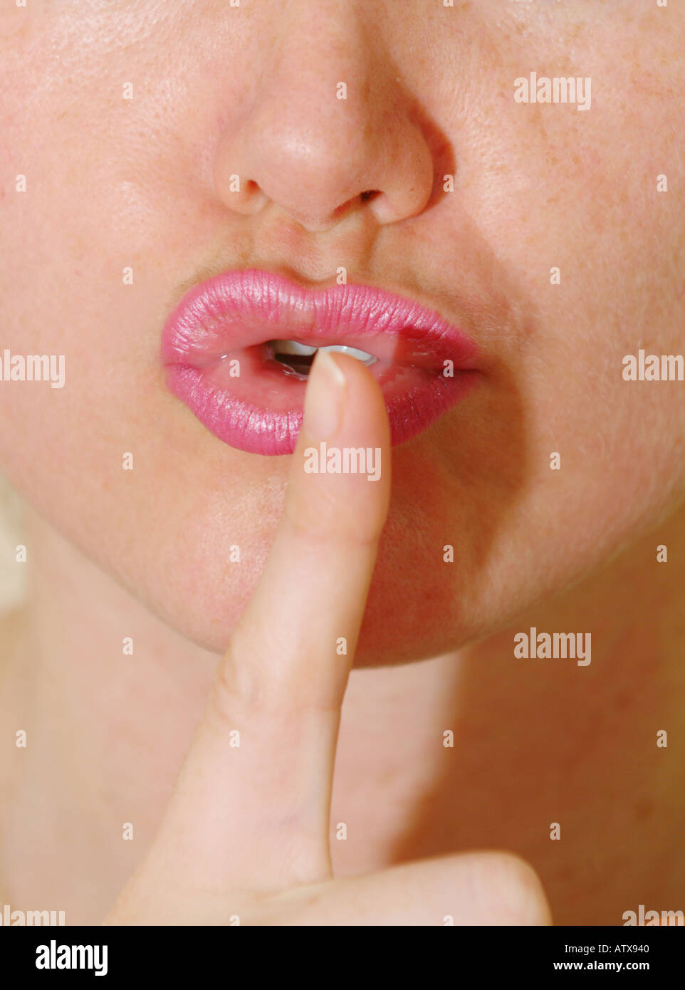silence education symbol sign sign language quiet Stock Photo - Alamy