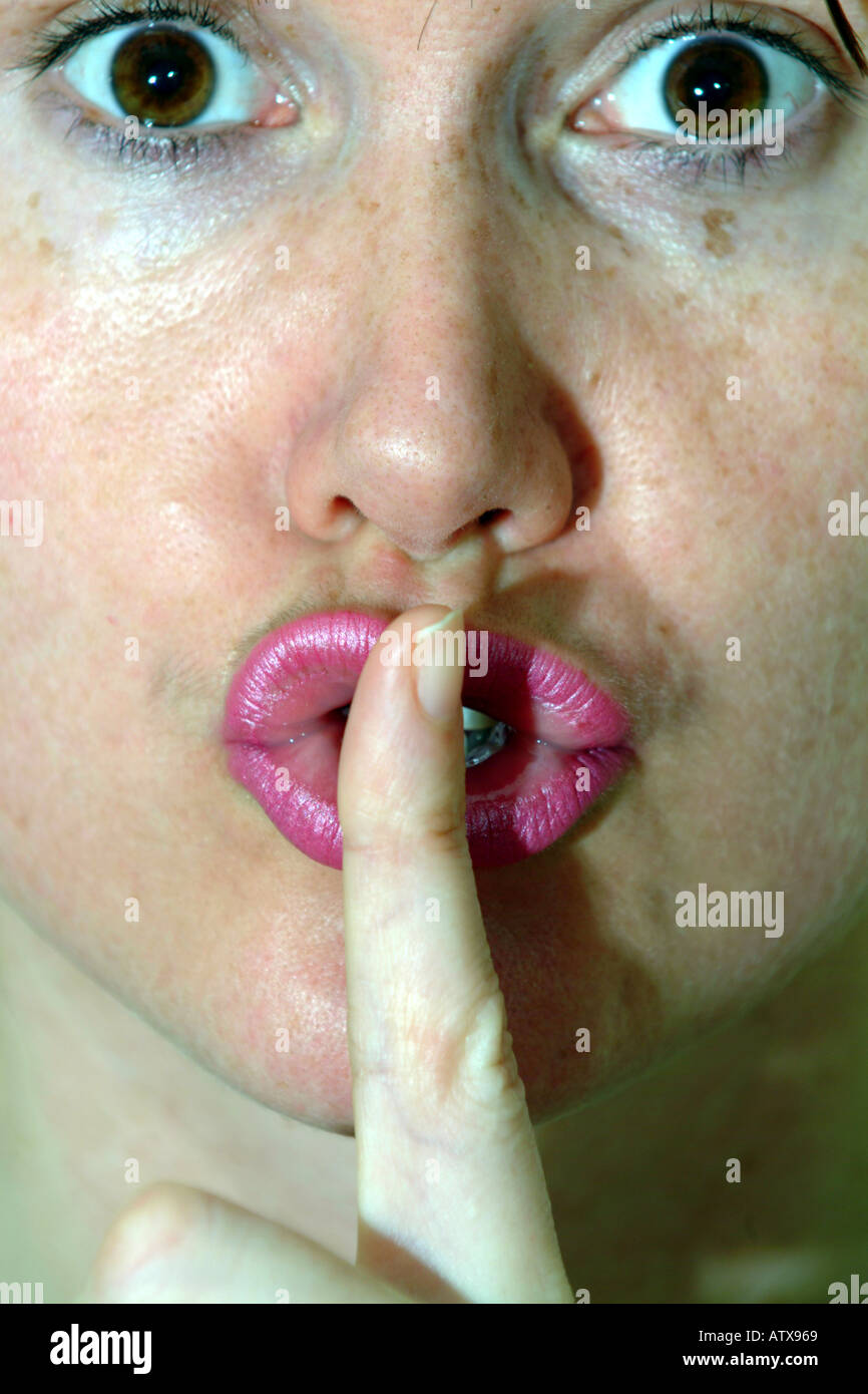 silence education symbol sign sign language quiet Stock Photo - Alamy