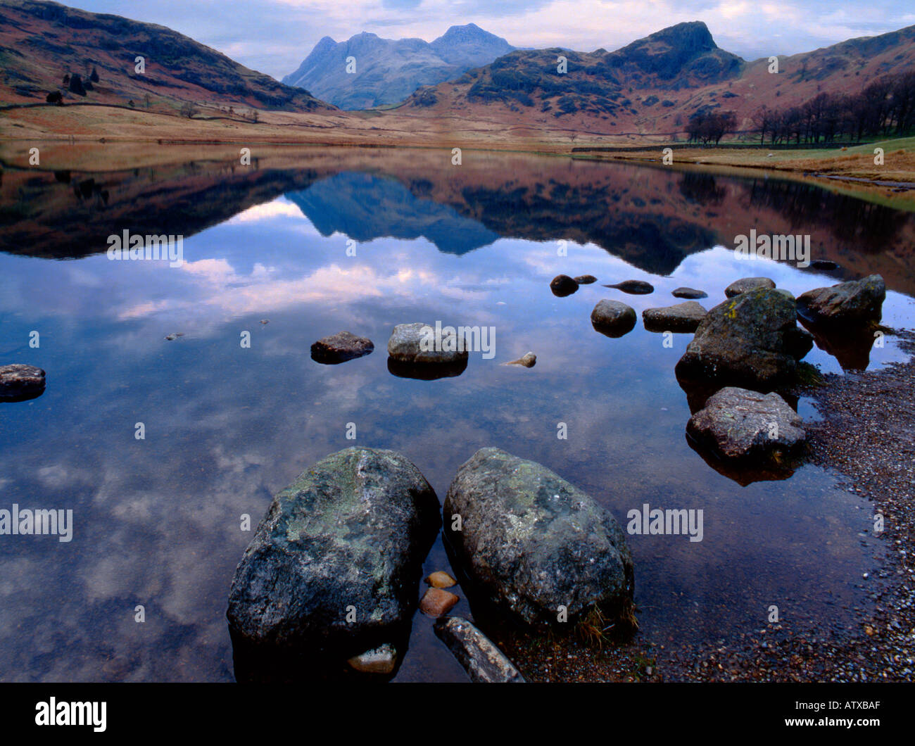 Blea Tarn and the Langdales Stock Photo Alamy