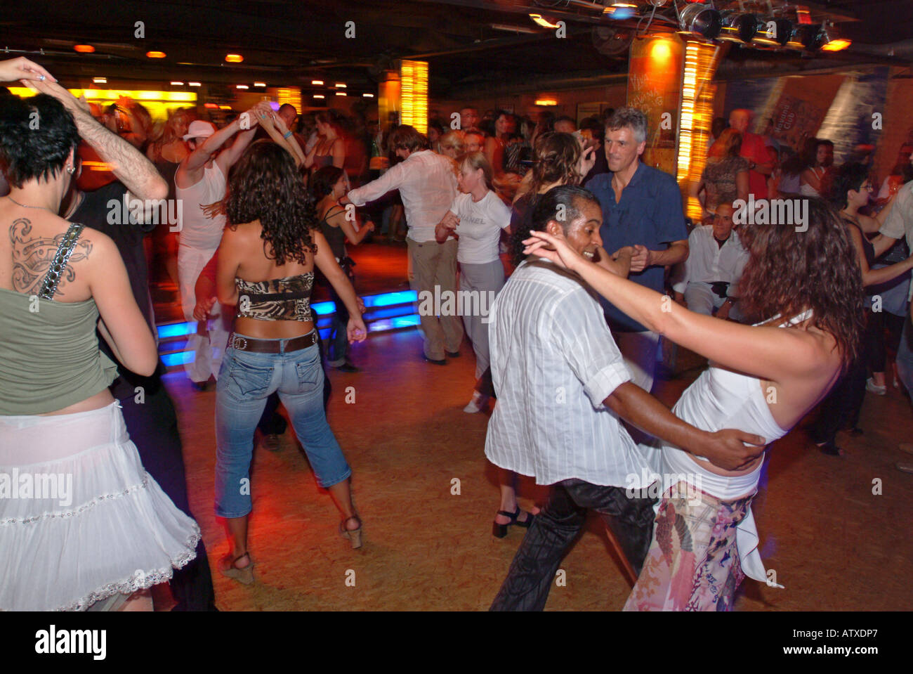 Berlin. Nightlife. Dancing Salsa in Berlin's No. 1 Salsa Club Havanna Club. Stock Photo