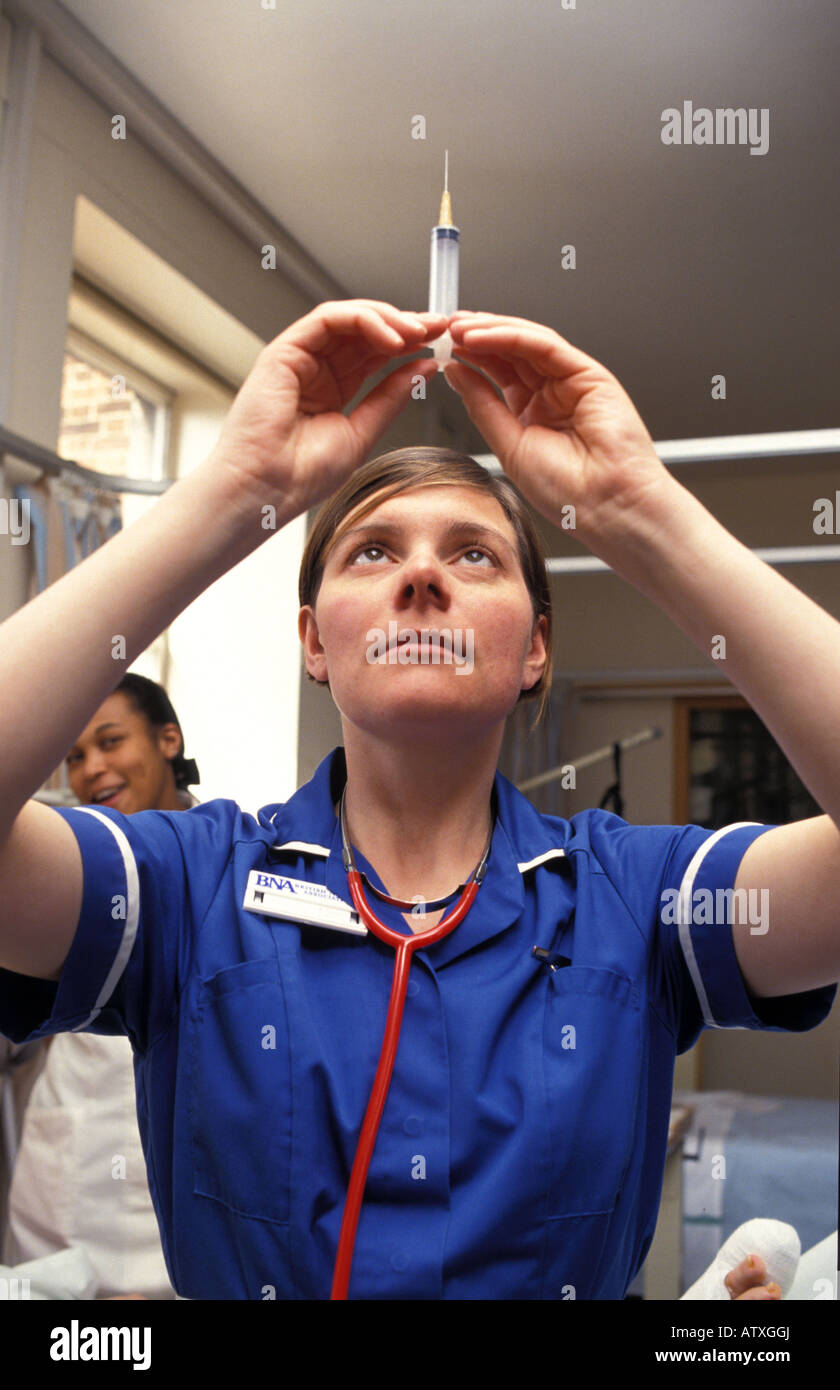 Agency nurse at Guys Hospital Stock Photo Alamy
