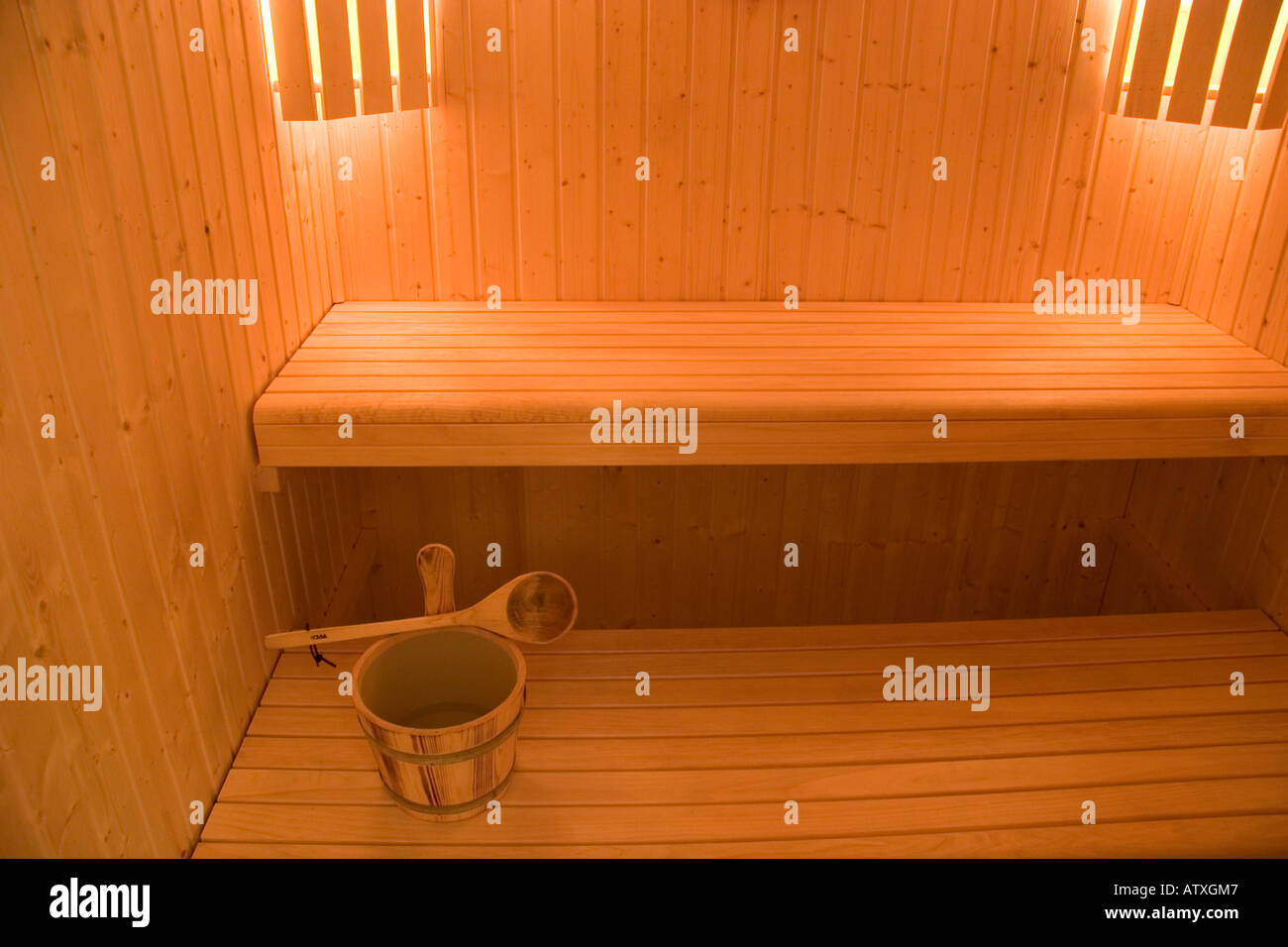 Sauna I Pionieri Hotel Val di Luce Abetone Tuscany Italy Stock Photo