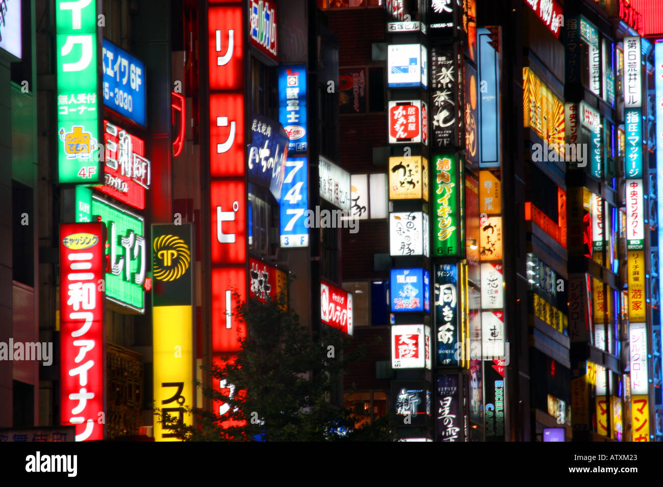 shinjuku neon lights, tokyo Stock Photo 5356578 Alamy
