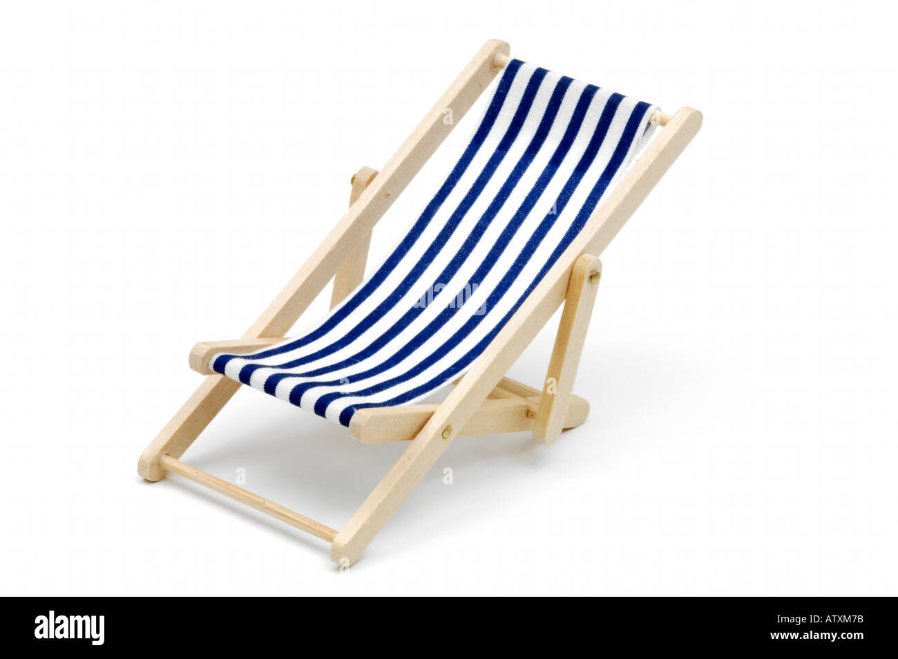 Deck chair on white background Stock Photo