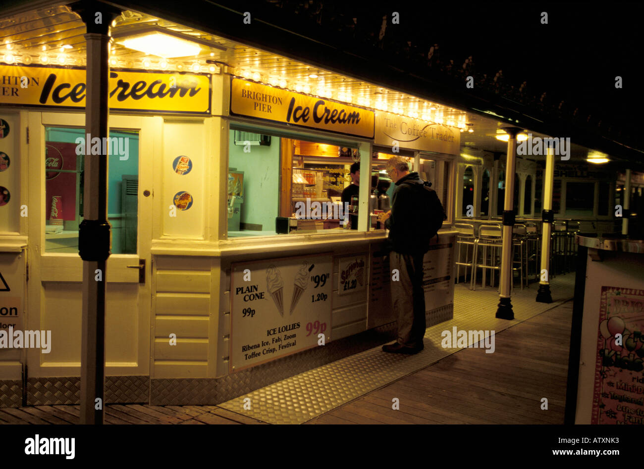 Ice cream shop on Brighton Pier Brighton South East England England Uk