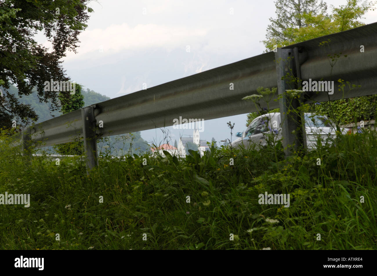 Bled, crash barrier Stock Photo