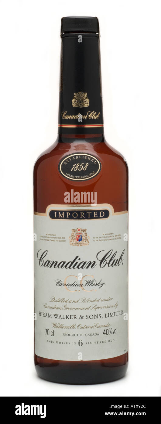 imported hiram walker canadian club whisky whiskey mature matured Stock Photo
