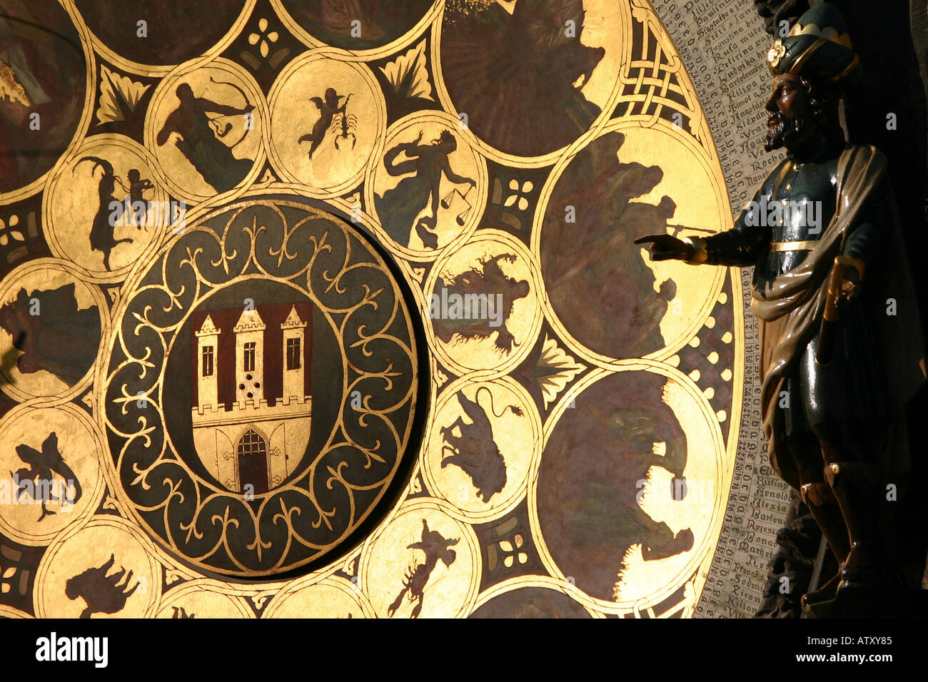 Detail of Prague Astronomical Clock Stock Photo