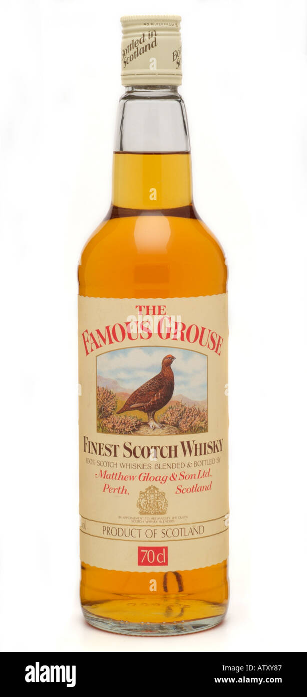 Scotch whiskey the famous grouse bottle spirit alcohol hires stock