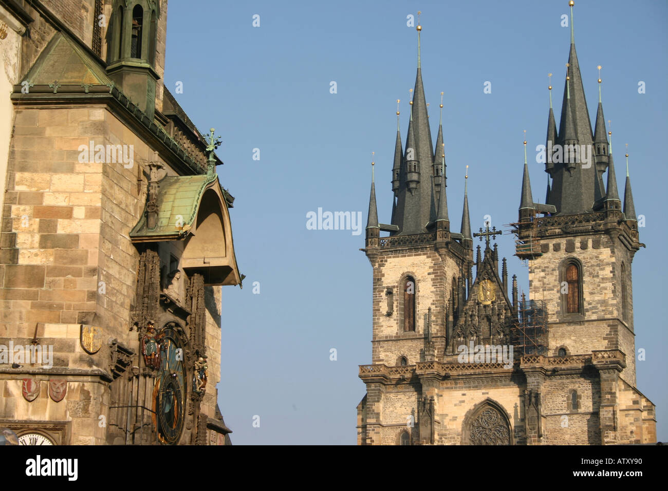 Town hall and church towers hi-res stock photography and images - Alamy