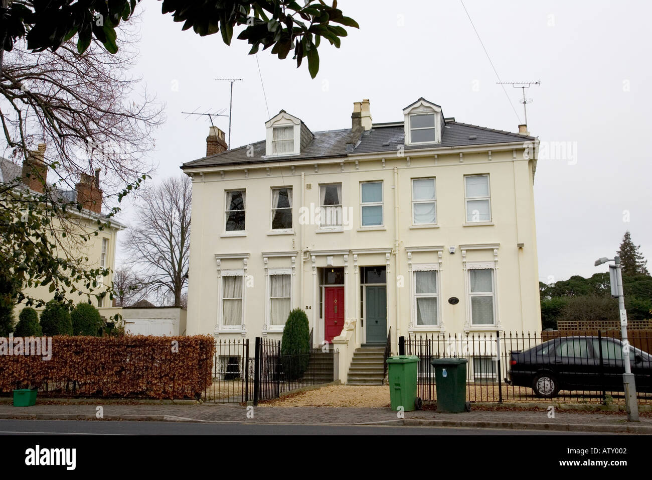 Large Victorian semi detached houses Cheltenham UK Stock Photo Alamy
