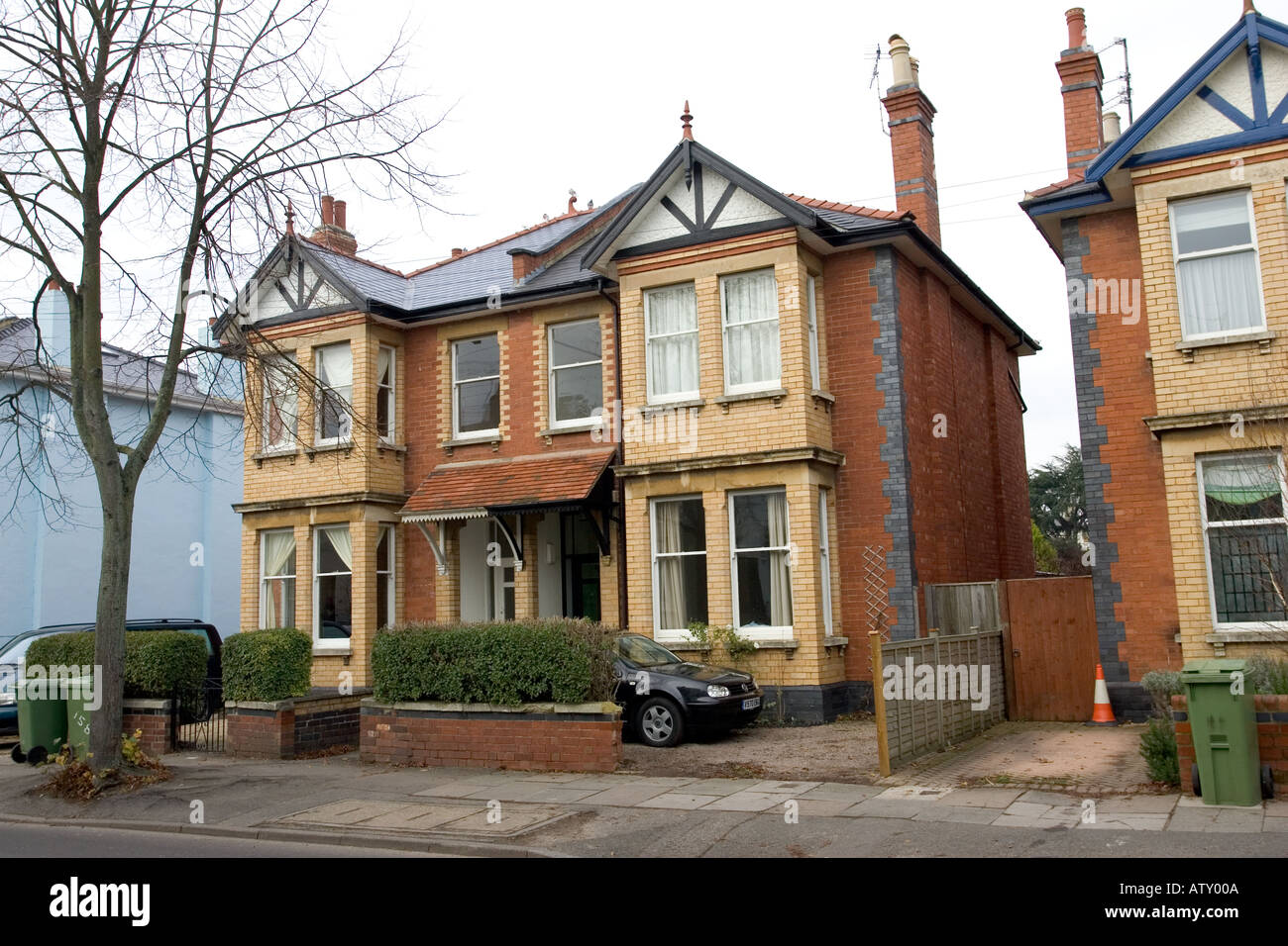 Large Victorian semi detached houses Cheltenham UK Stock Photo 3059721