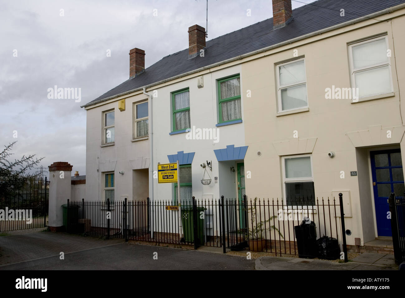 Small terraced house for sale Cheltenham UK Stock Photo Alamy