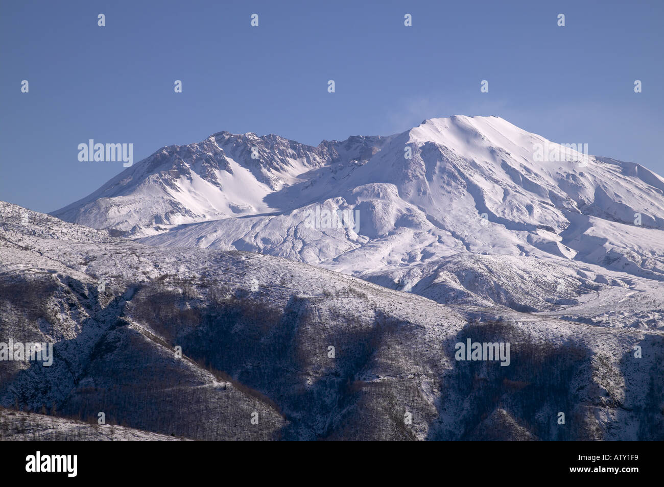 Mount St Helens winter from Coldwater Ridge Cowlitz County Washington ...