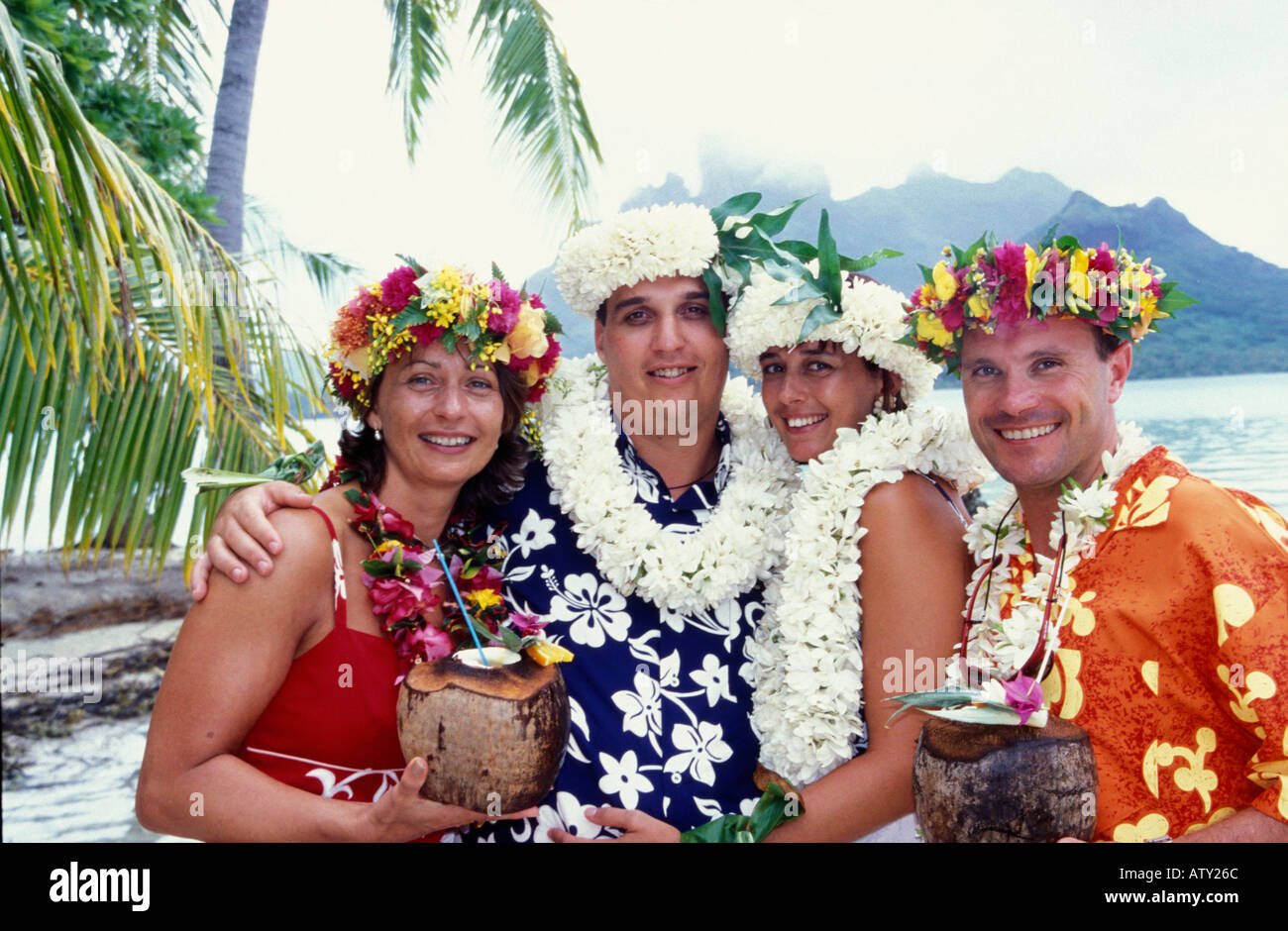 South Pacific wedding on Bora Bora Tahiti Stock Photo