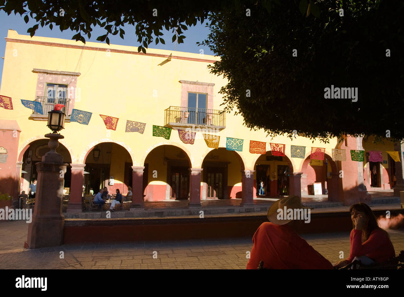 Mexico San Miguel De Allende Cut Out Paper Flags Decorate Plaza