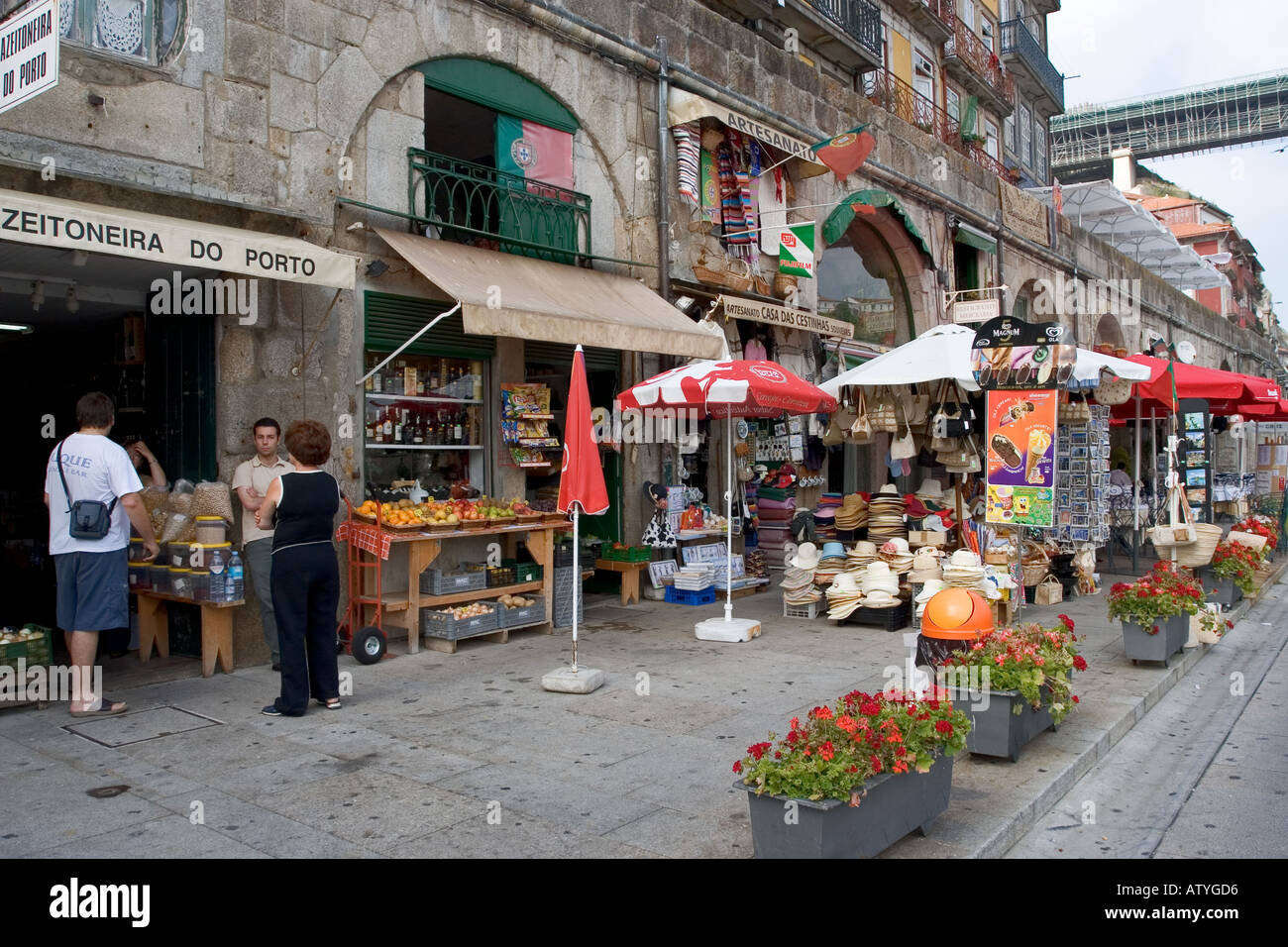 Sidewalk Shops Porto Portugal Stock Photo 5358805 Alamy