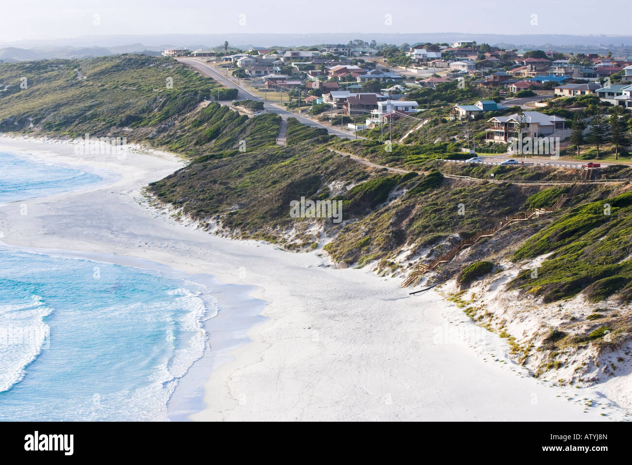 Large houses in an affluent coastal suburb overlooking West Beach in