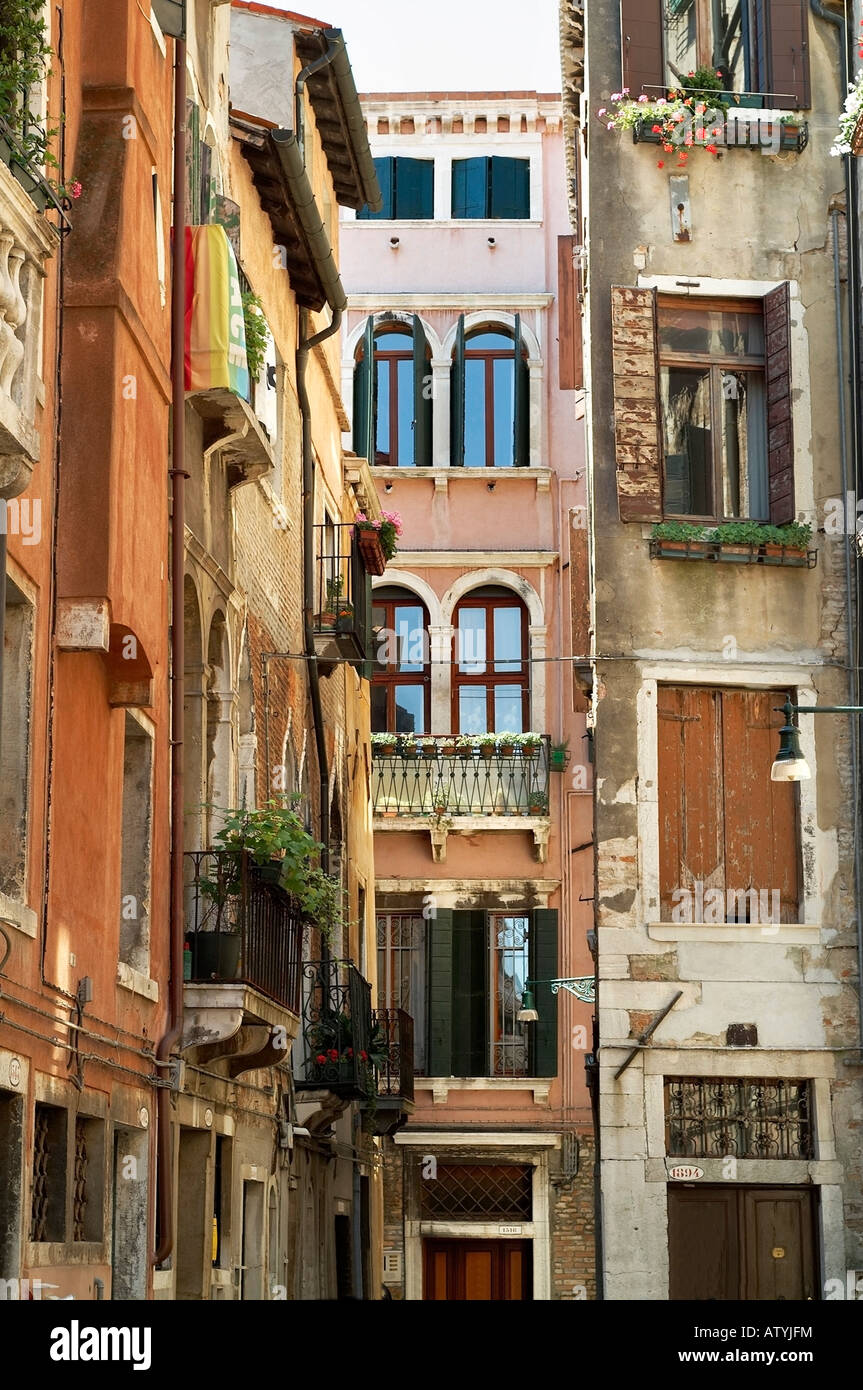 Narrow street in Venice Stock Photo Alamy