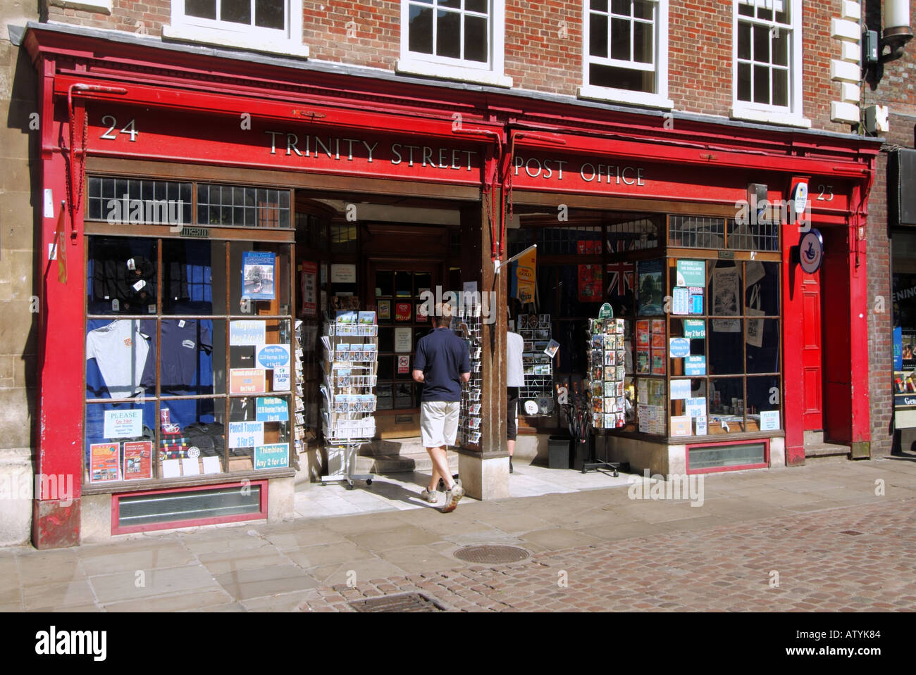 Cambridge university town Trinity Street Post Office store Stock Photo