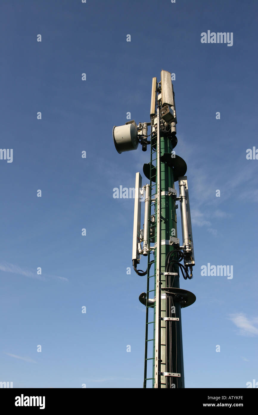 Mobile telephone mast installation Stock Photo