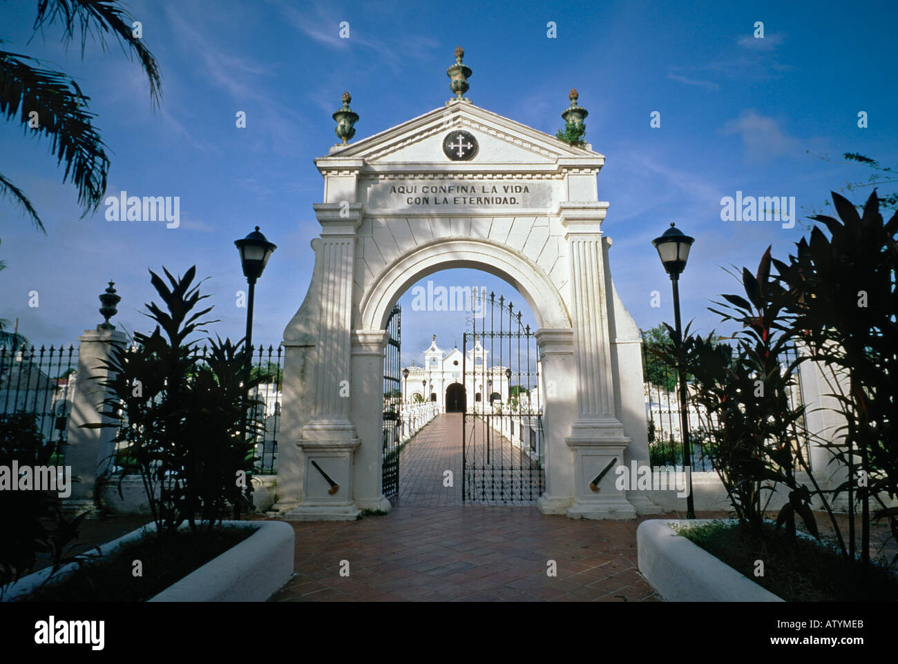 Entrance to a cemetery in Mompós Colombia Stock Photo
