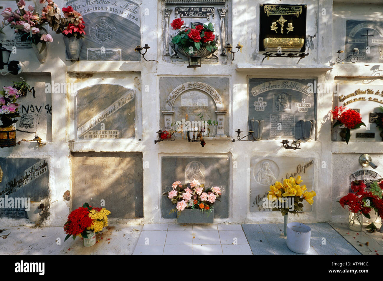 Tombs in a cemetery in Mompós Columbia Stock Photo
