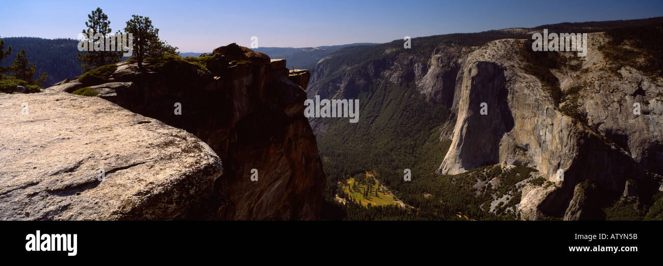 Taft Point Yosemite NP California looking north west towards El Capitan scene of a famous Ansel Adams Stock Photo