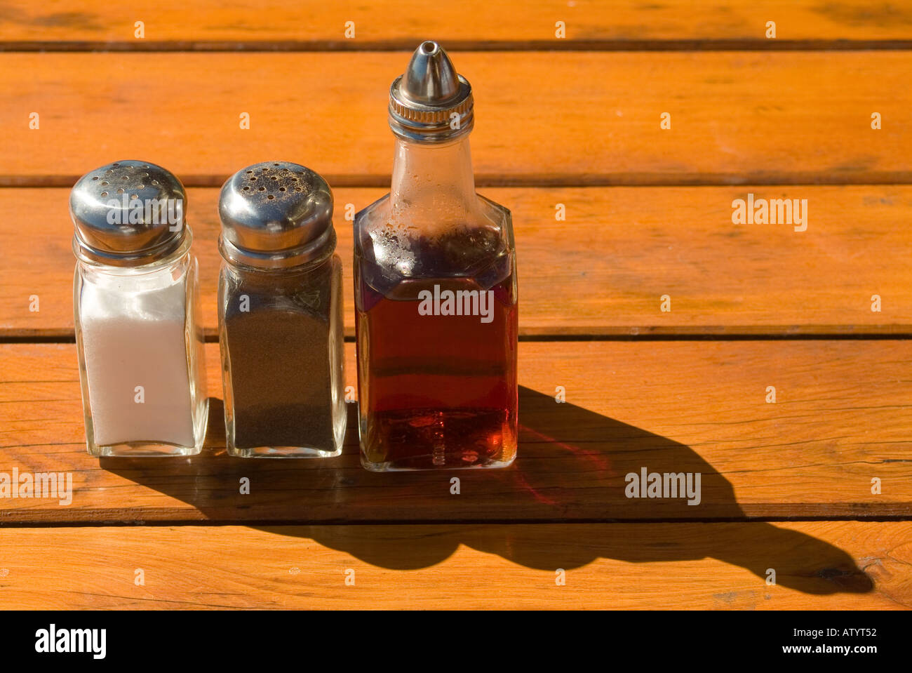 Salt pepper vinegar Stock Photo