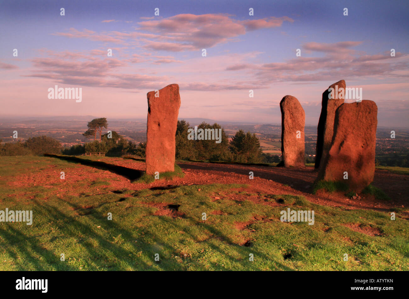 Clent Standing Stones on the Clent Hills Worcestershire, England, UK Stock Photo