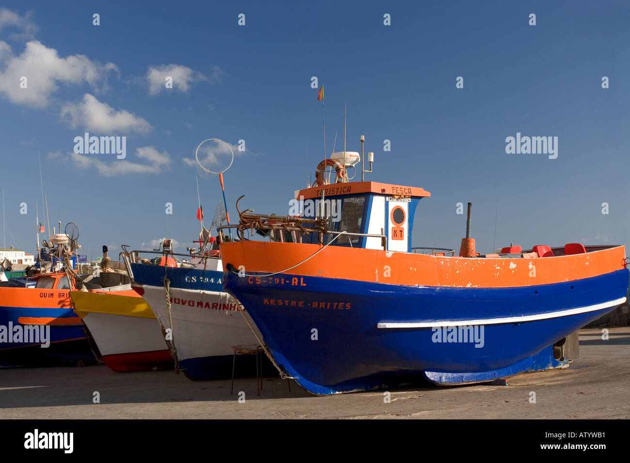 Blue coloured fishing boats hi-res stock photography and images - Alamy