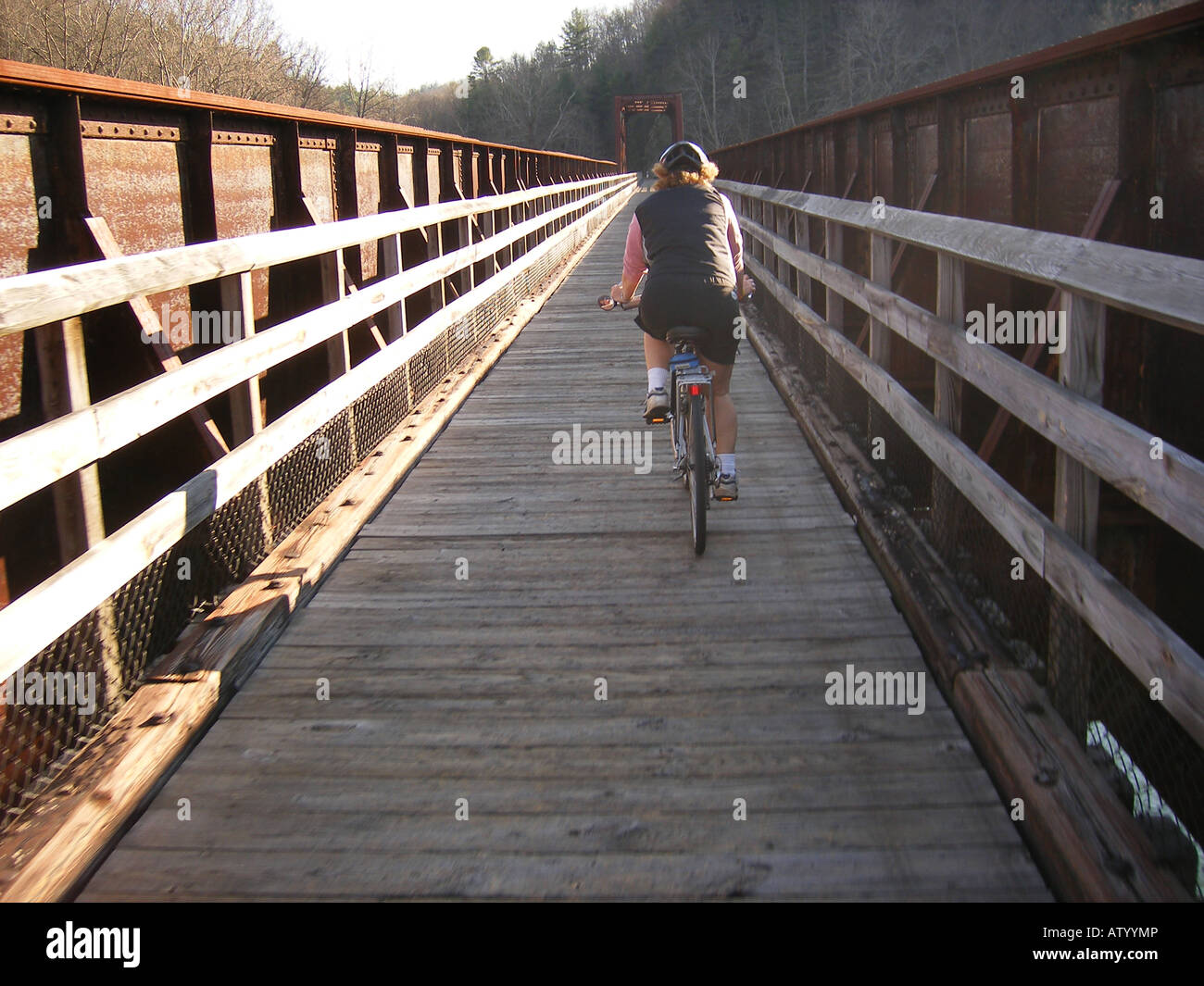 AJD59780, New River State Park, Galax, bridge, Virginia, VA Stock Photo