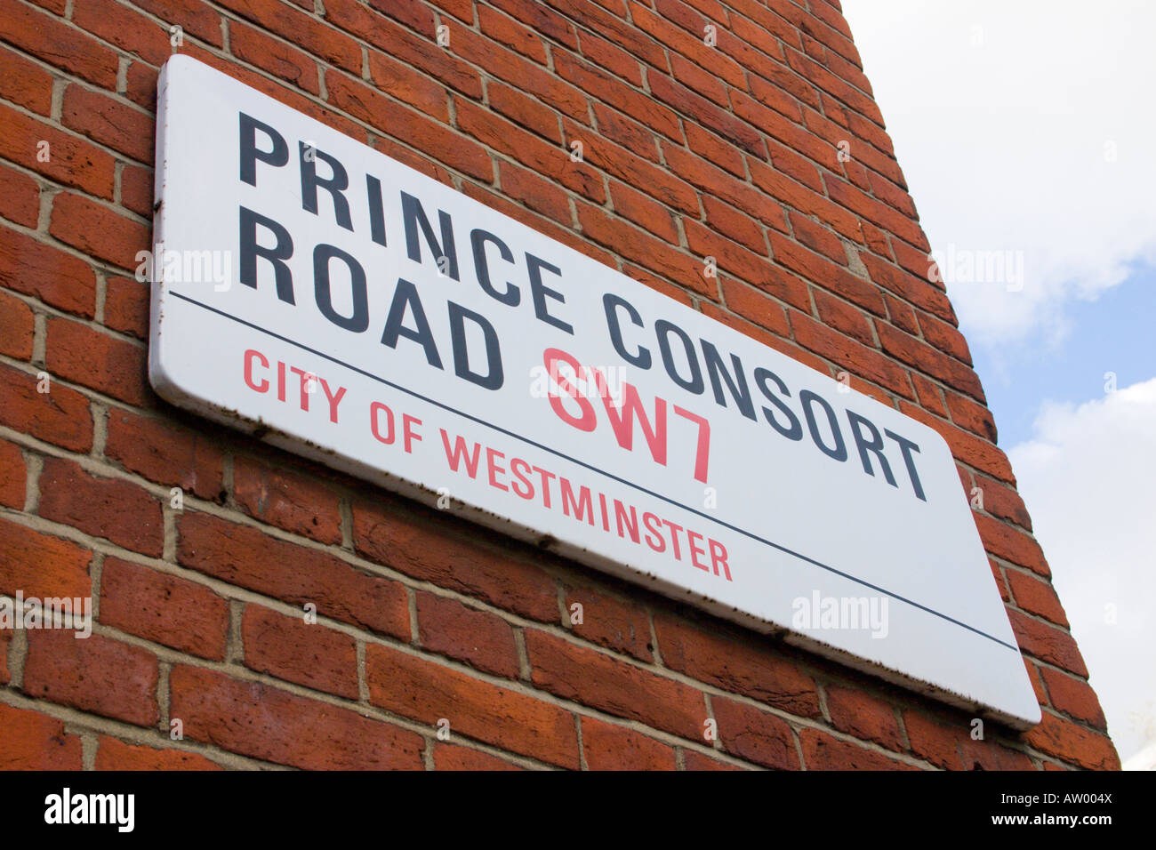 Prince Consort Road London SW7 street name sign Stock Photo Alamy