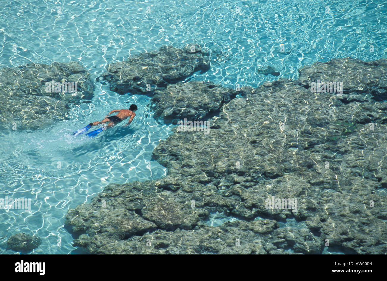 Crystal Clear Waters Lampedusa Island Sicily Italy Stock Photo