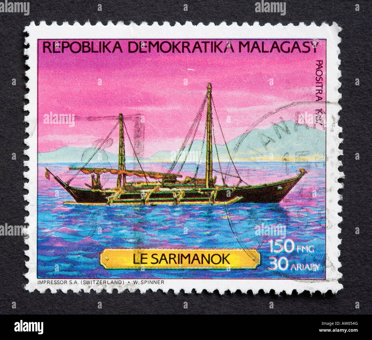 Malagasy postage stamp Stock Photo