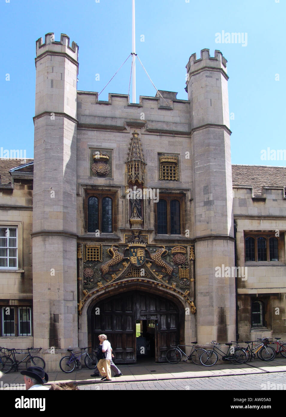 Christ 's College Cambridge University perspective corrected Stock Photo