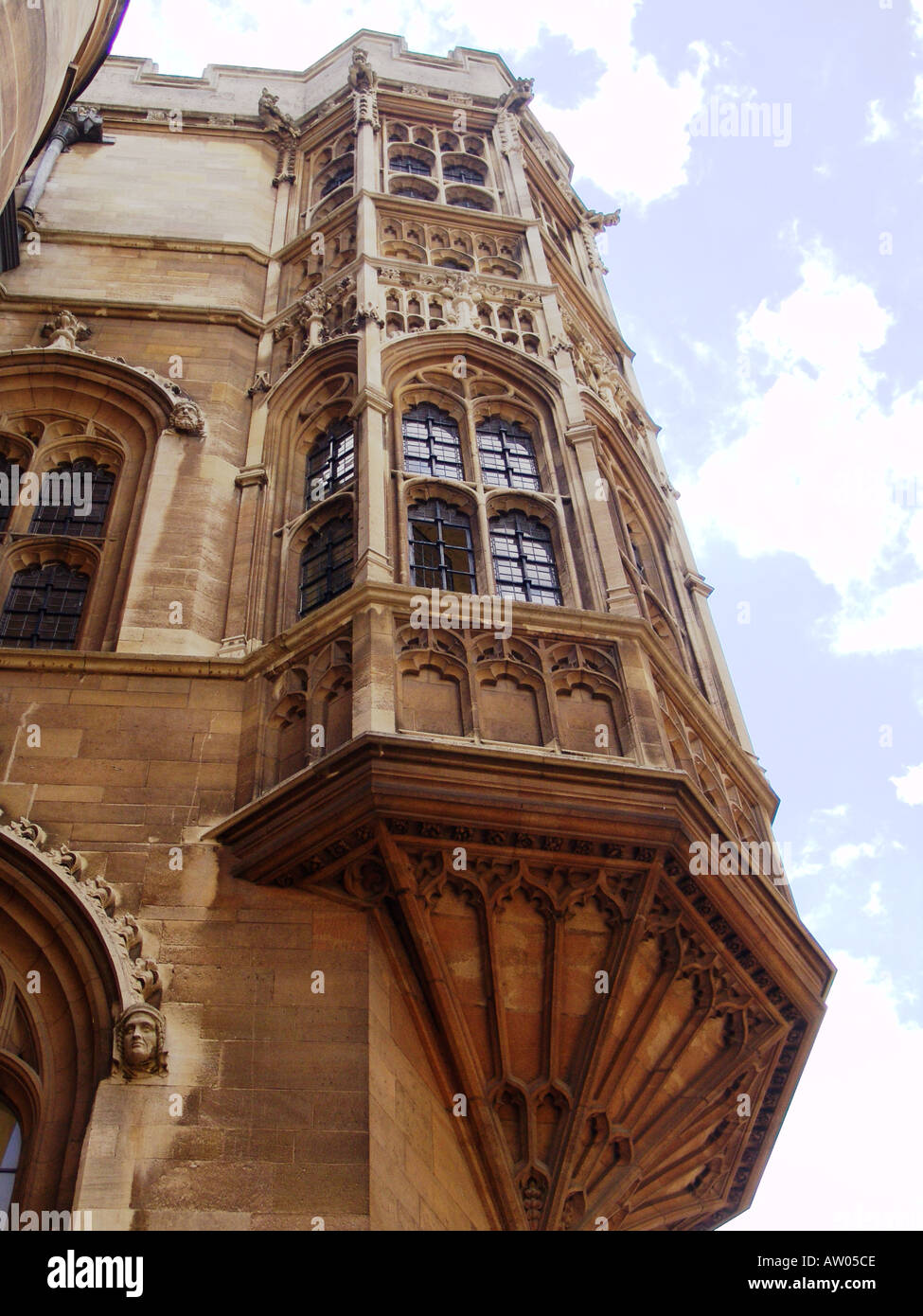 Cambridge University college tower Stock Photo