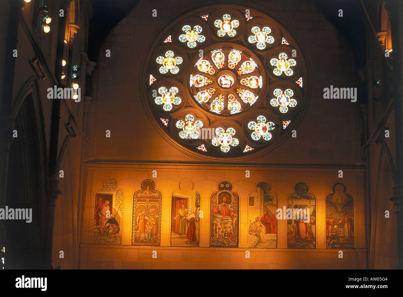 Stained Glass Windows Christchurch Cathedral Stock Photo Alamy